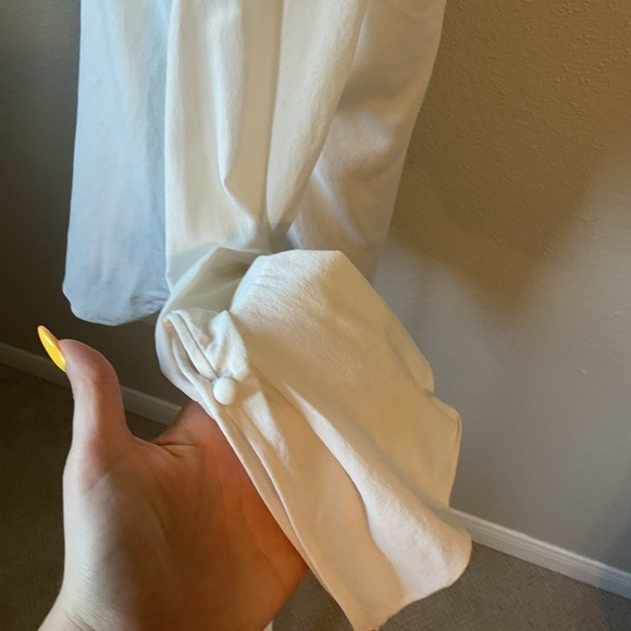 Yigal Azrouel 100% Silk Ruffle Lace White Blouse Size 6 - Picture 6 of 12